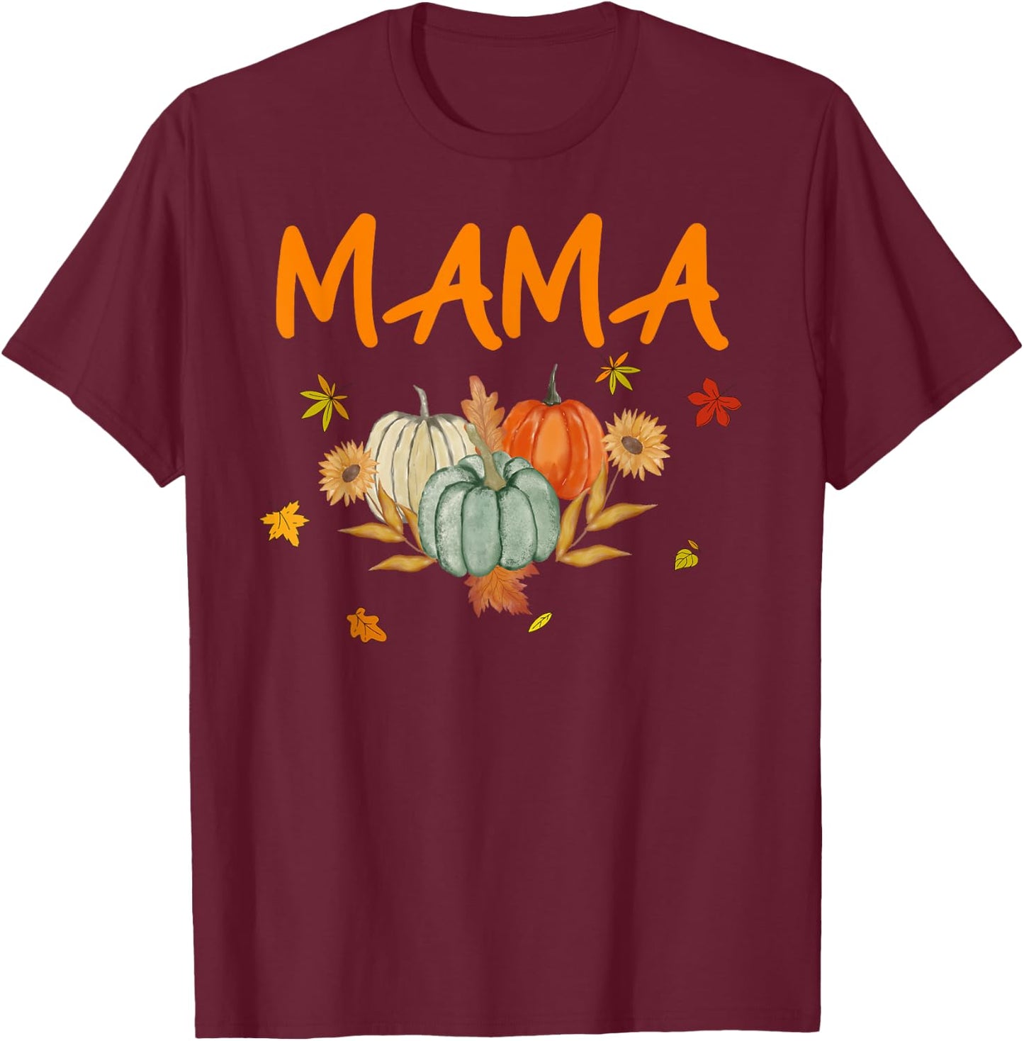 Mama Birthday Pumpkin 1st Birthday Matching Family Party T-Shirt - T-Shirt | Maroon