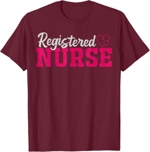 Proud RN Registered Nurse, Nursing, Nurse Lover T-Shirt - T-Shirt | Maroon