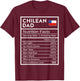Chilean Dad Nutrition Facts National Pride Gift Dad T-Shirt - T-Shirt | Maroon