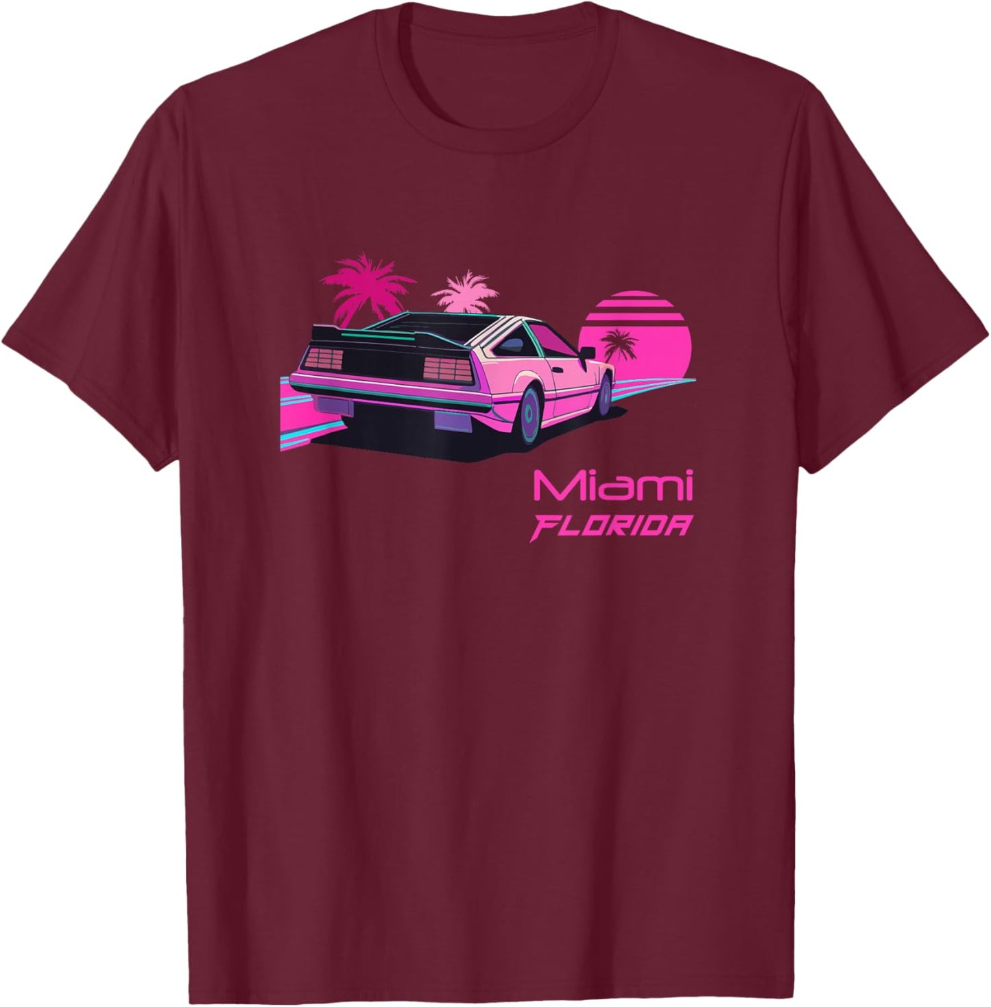 Vintage Miami, Florida T-Shirt - T-Shirt | Maroon