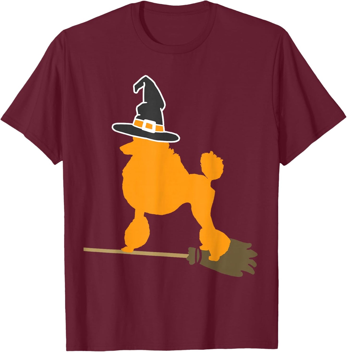 Poodle Halloween Witch T-Shirt - T-Shirt | Maroon