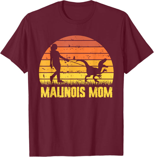 Belgian Malinois Mom Funny Maligator Mama T-Shirt - T-Shirt | Maroon