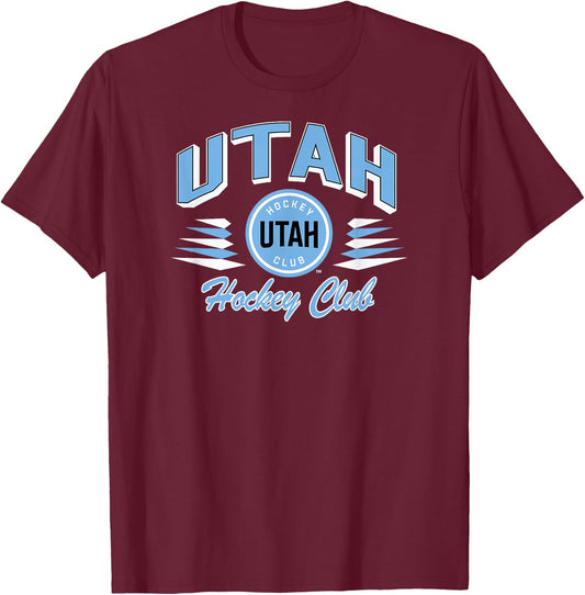 Utah Hockey Club Retro Diamond Dark Heather T-Shirt - T-Shirt | Maroon