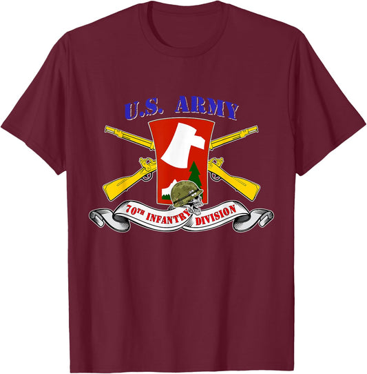 70th Infantry Division 70th ID Veteran Vintage Gifts T-Shirt - T-Shirt | Maroon
