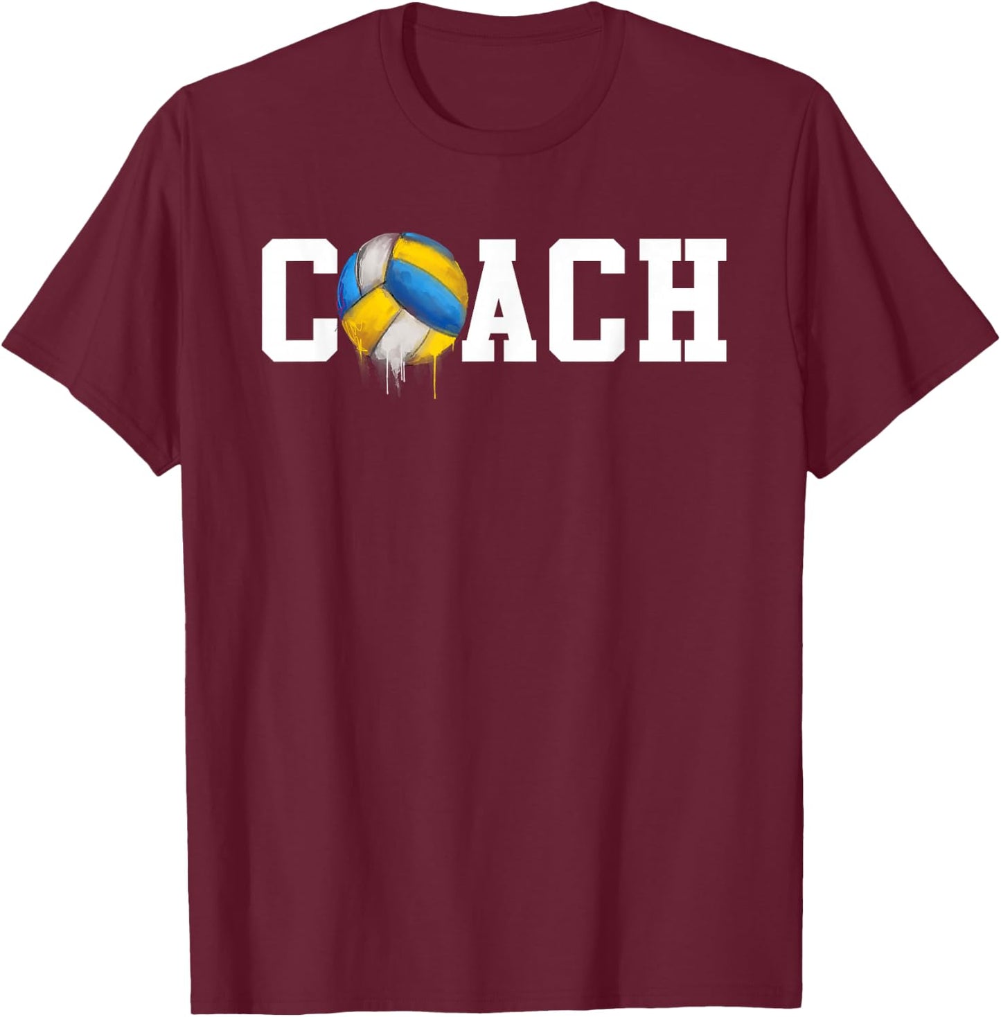 Best Volleyball Coach Funny Trainer Court Volleyball Coach T-Shirt - T-Shirt | Maroon