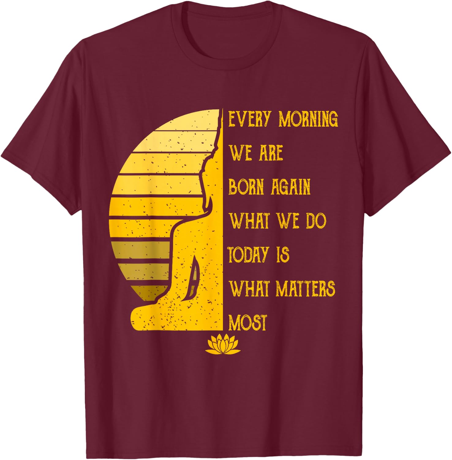 Yoga Meditation Buddha Gift Yoga Teacher T-Shirt - T-Shirt | Maroon