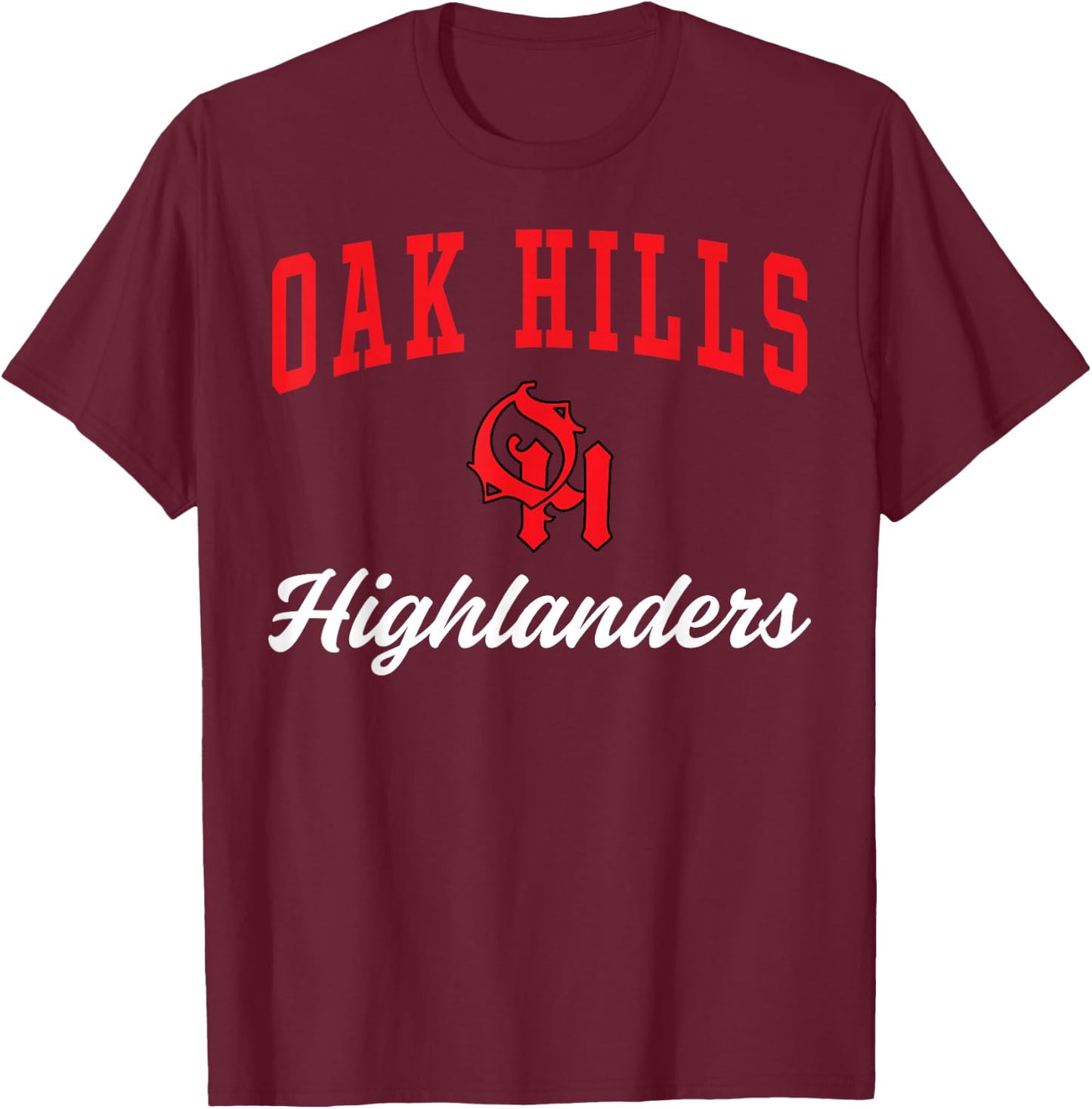 Oak Hills High School Highlanders C3 T-Shirt - T-Shirt | Maroon
