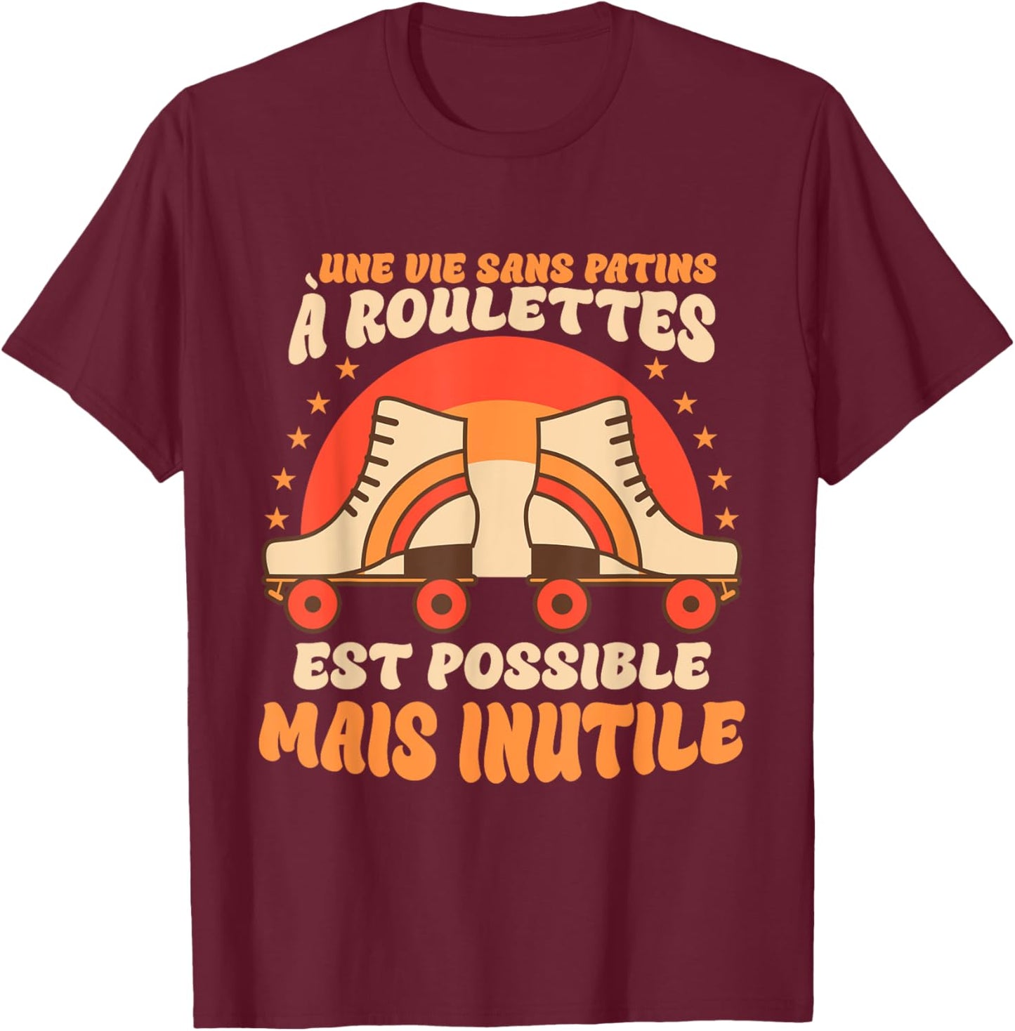 Roller Grafique , Black, S T-Shirt - T-Shirt | Maroon