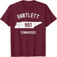 Bartlett Tennessee TN 901 Vintage Athletic Style T-Shirt - T-Shirt | Maroon