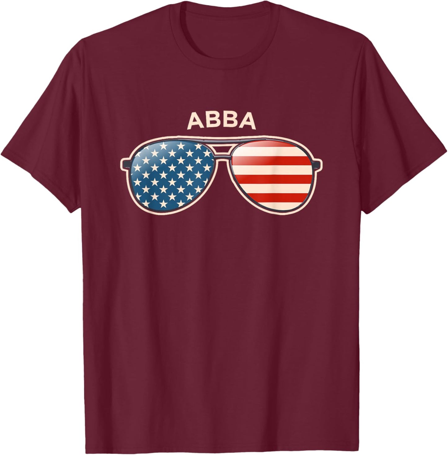 Abba, GA Vintage US Flag Sunglasses T-Shirt - T-Shirt | Maroon