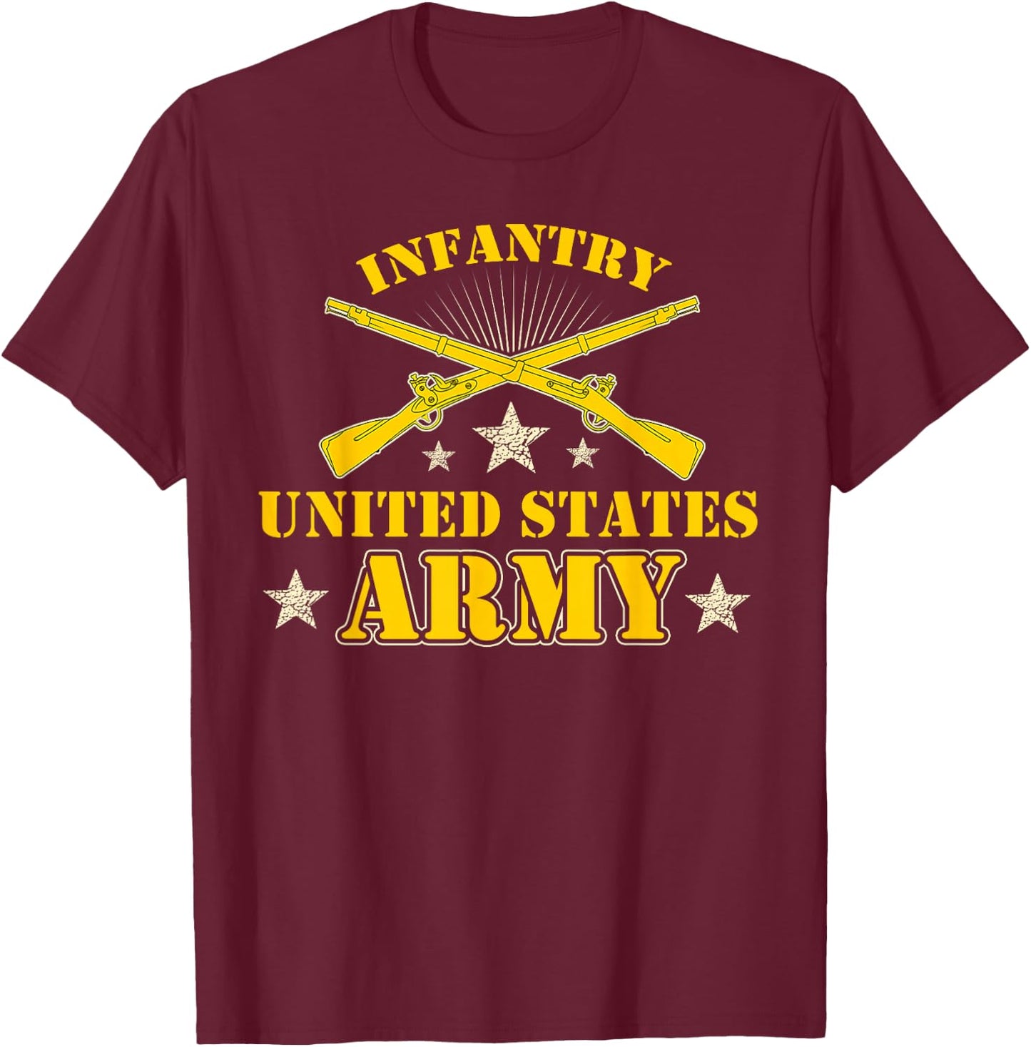 Proud United States Army Infantry T-Shirt - T-Shirt | Maroon
