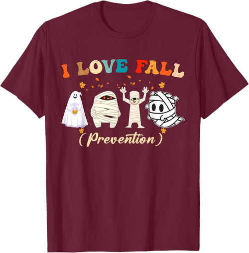 Retro I Love Fall Prevention Fall Nurse Ghost Halloween