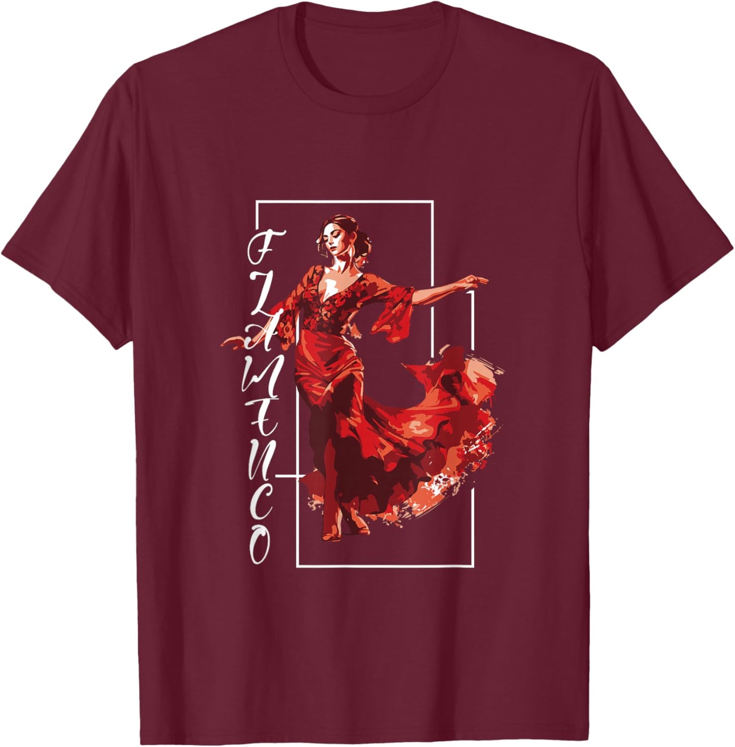 Flamenco | Spanish Flamenco Dancer | Spain Dance T-Shirt - T-Shirt | Maroon