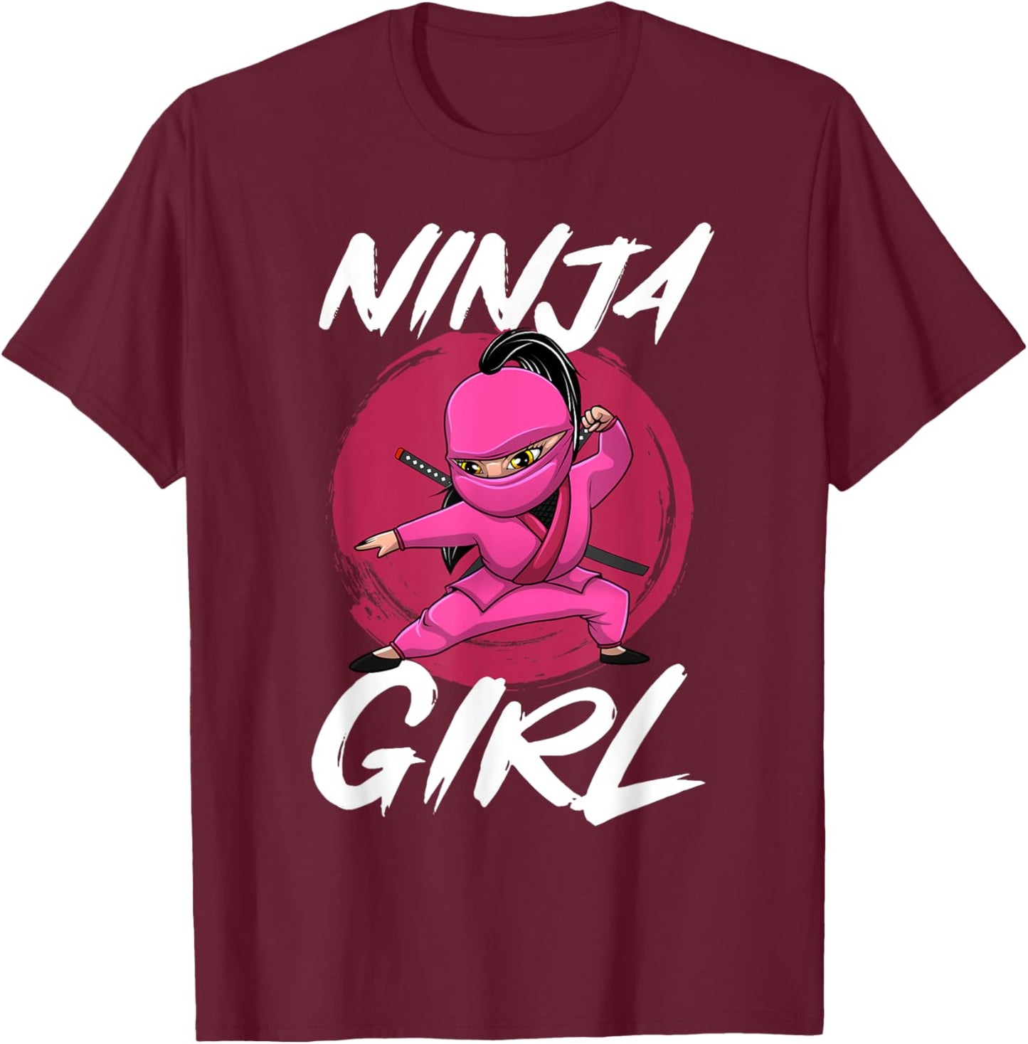 Cool Ninja Art Girls Shinobi Ninja Training Ninja T-Shirt - T-Shirt | Maroon
