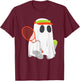 Funny Halloween Tennis Player Ghost Men Women Kids Matching T-Shirt - T-Shirt | Maroon