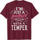 I'm Just A Sweetheart With A Temper Guns Heart Girls T-Shirt - T-Shirt | Maroon