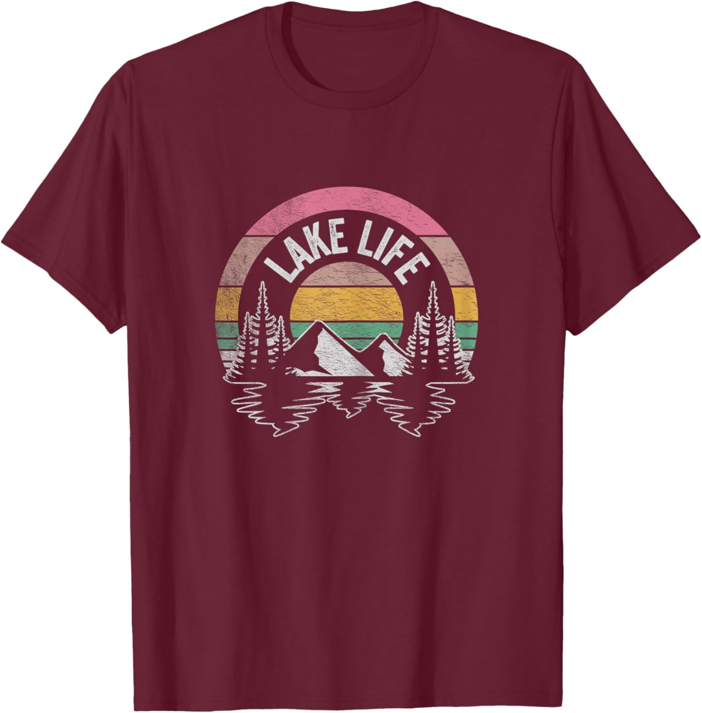 Vintage Lake life Shirt Wildlife Vacation Camper Love Lake T-Shirt - T-Shirt | Maroon