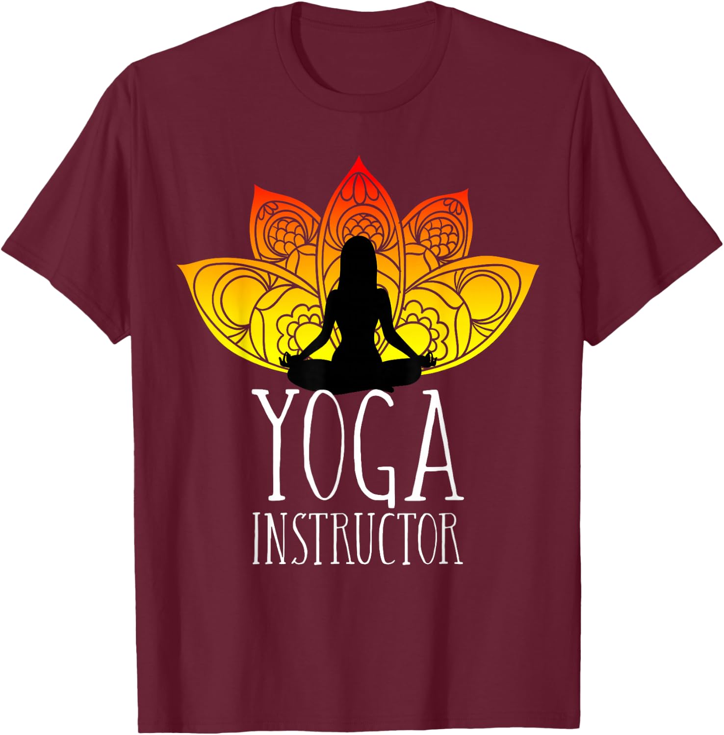 Yoga Instructor Trainer Teacher Namaste Zen Mindfulness Yoga T-Shirt - T-Shirt | Maroon