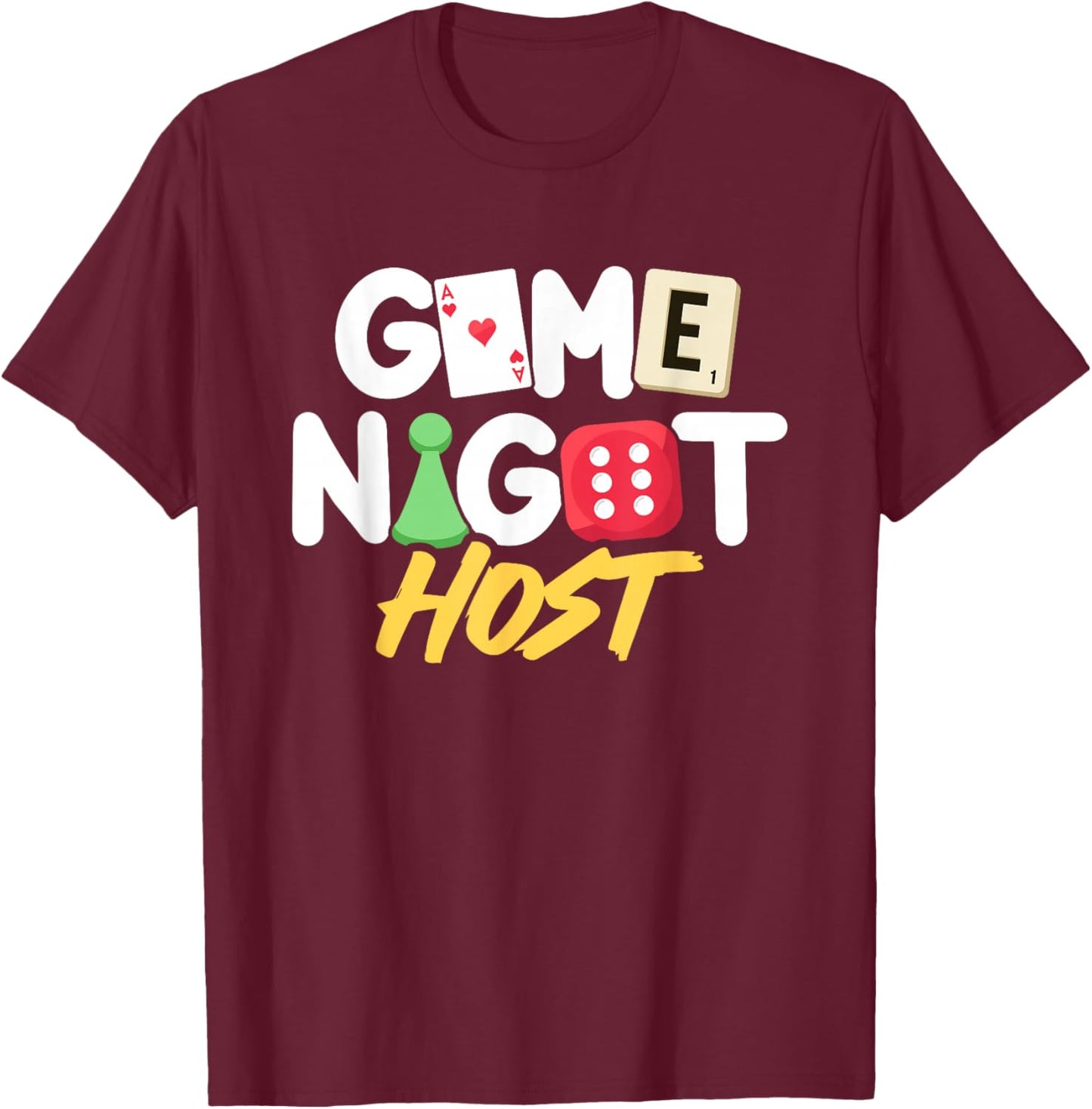 Game Night Host Board Game Trivia Night Team Women Men T-Shirt - T-Shirt | Maroon