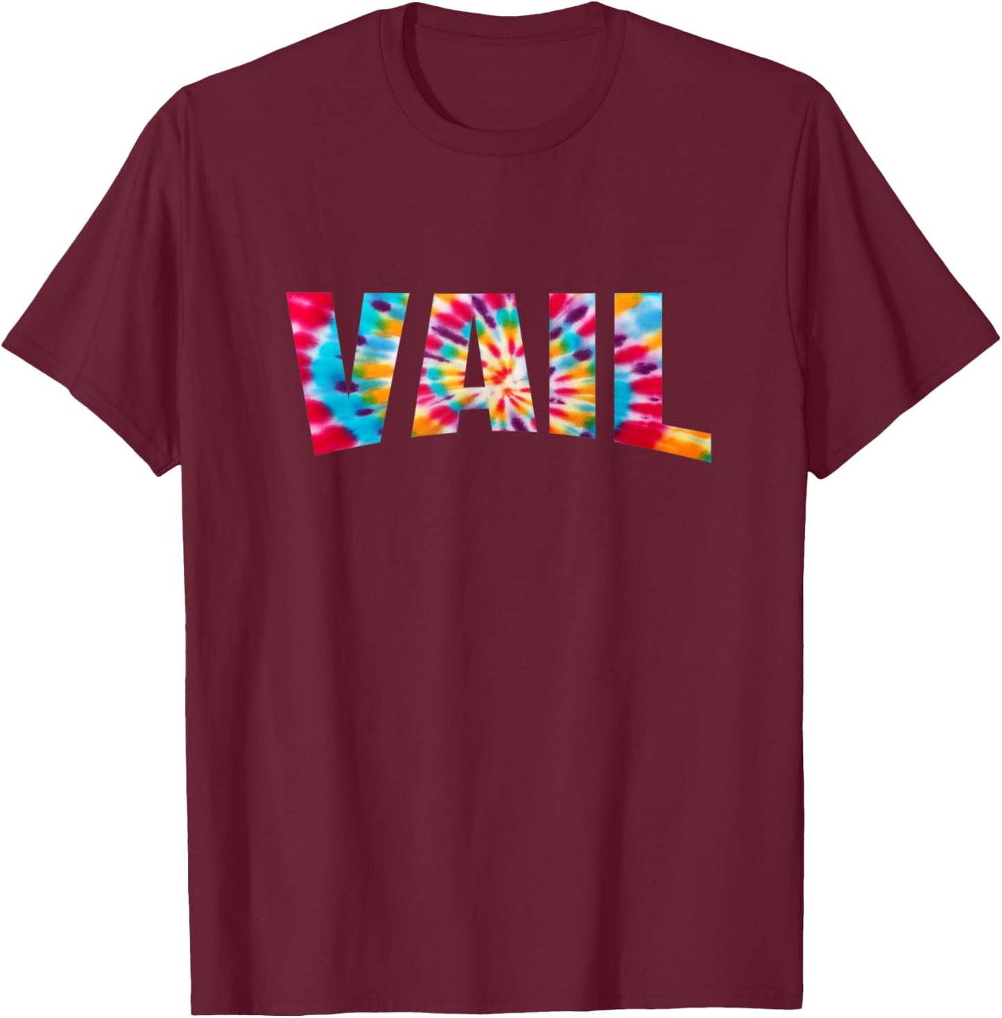 Vail, Colorado Rocky Mountain Tie Dye T-Shirt - T-Shirt | Maroon