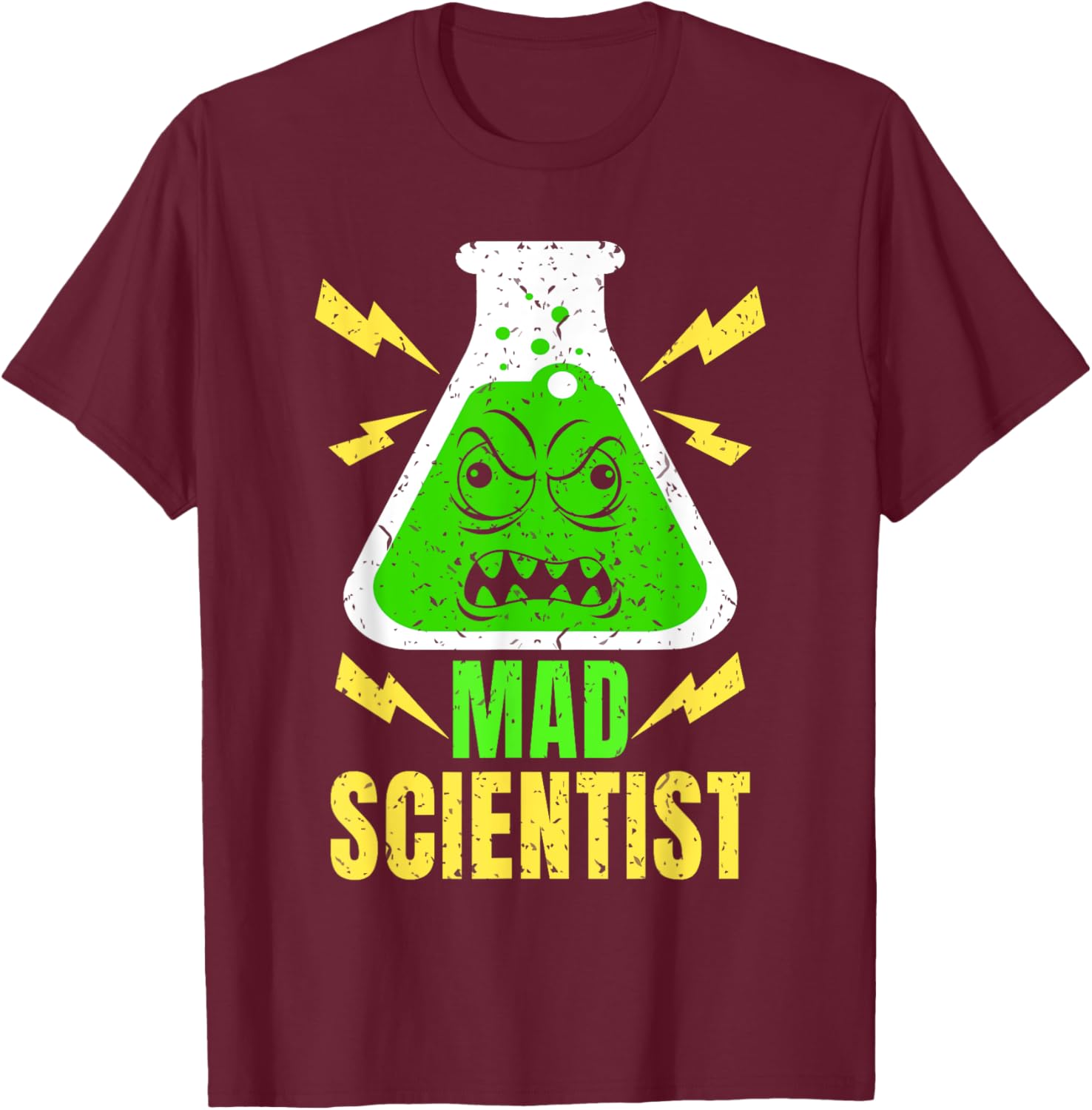 Mad Scientist Shirt Kids Youth Adult Science Teacher Funny T-Shirt - T-Shirt | Maroon