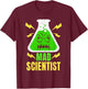 Mad Scientist Shirt Kids Youth Adult Science Teacher Funny T-Shirt - T-Shirt | Maroon