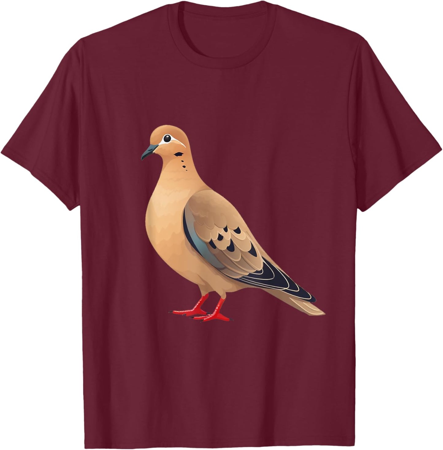 Mourning dove bird lover illustration T-Shirt - T-Shirt | Maroon