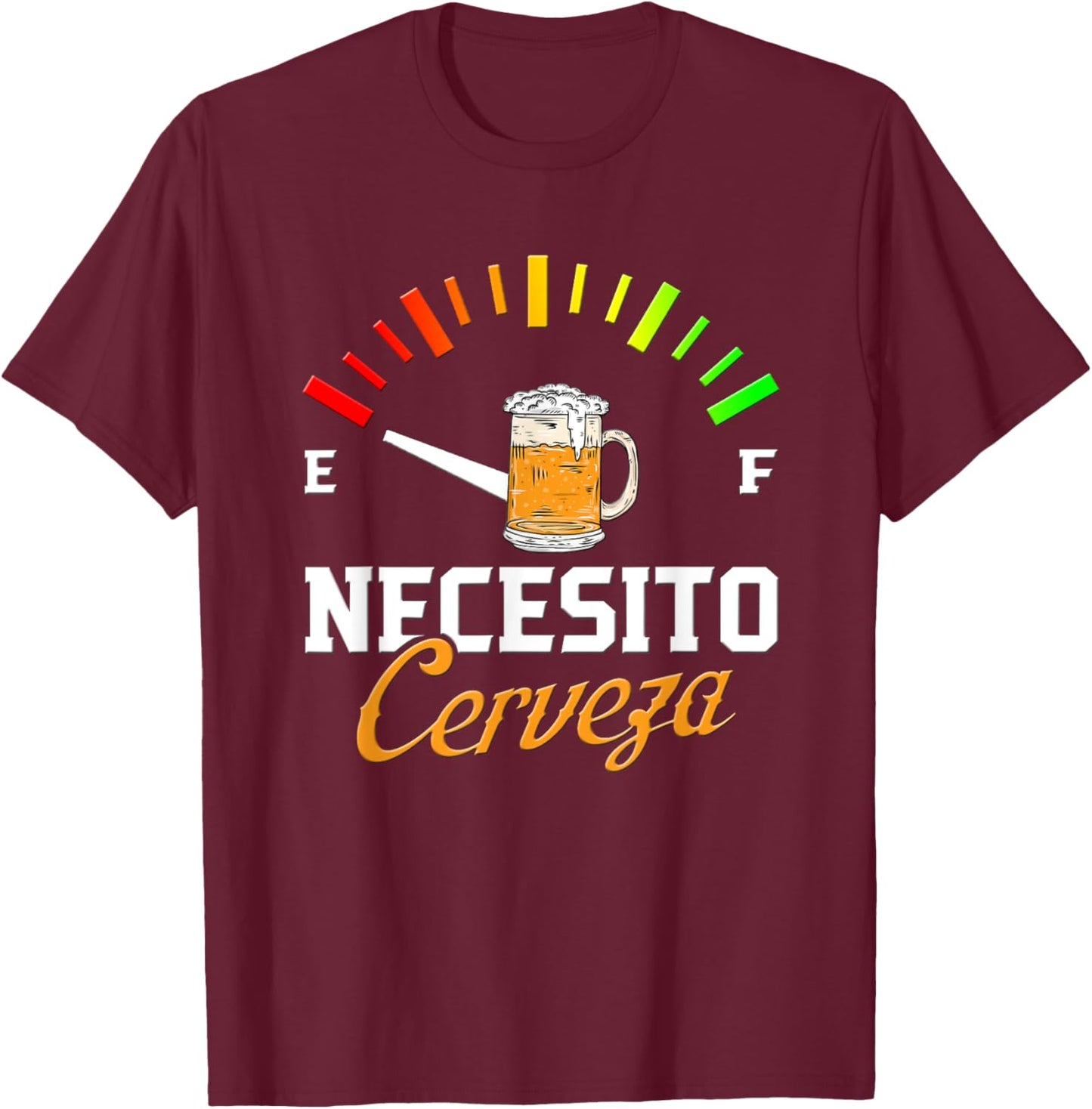 Necesito Cerveza Shirt - Cerveza T-Shirt - T-Shirt | Maroon