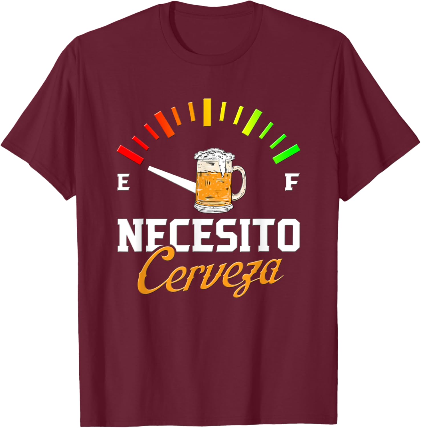 Necesito Cerveza Shirt - Cerveza T-Shirt - T-Shirt | Maroon