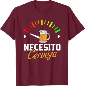 Necesito Cerveza Shirt - Cerveza T-Shirt - T-Shirt | Maroon