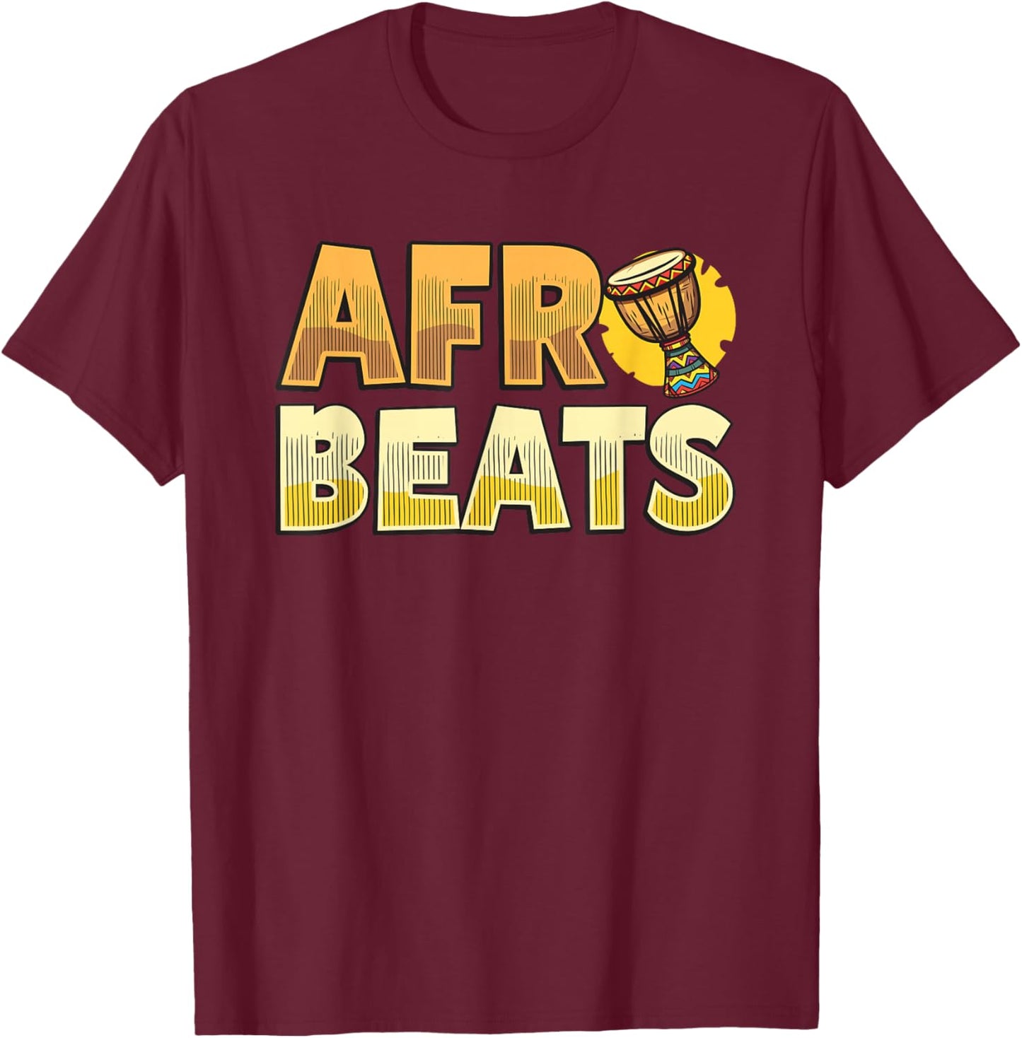 Afrobeat Djembe African Drum Music Djembe Player T-Shirt - T-Shirt | Maroon