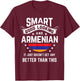 Armenian Flag Native Pride Funny Armenia Armenian Roots T-Shirt - T-Shirt | Maroon