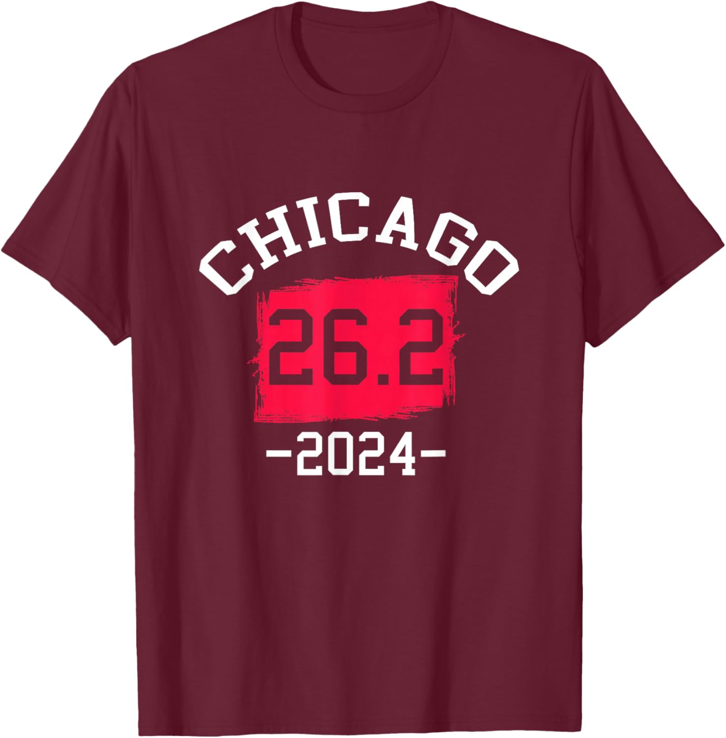 Chicago 26.2 2024 Marathon Running Runner T-Shirt - T-Shirt | Maroon