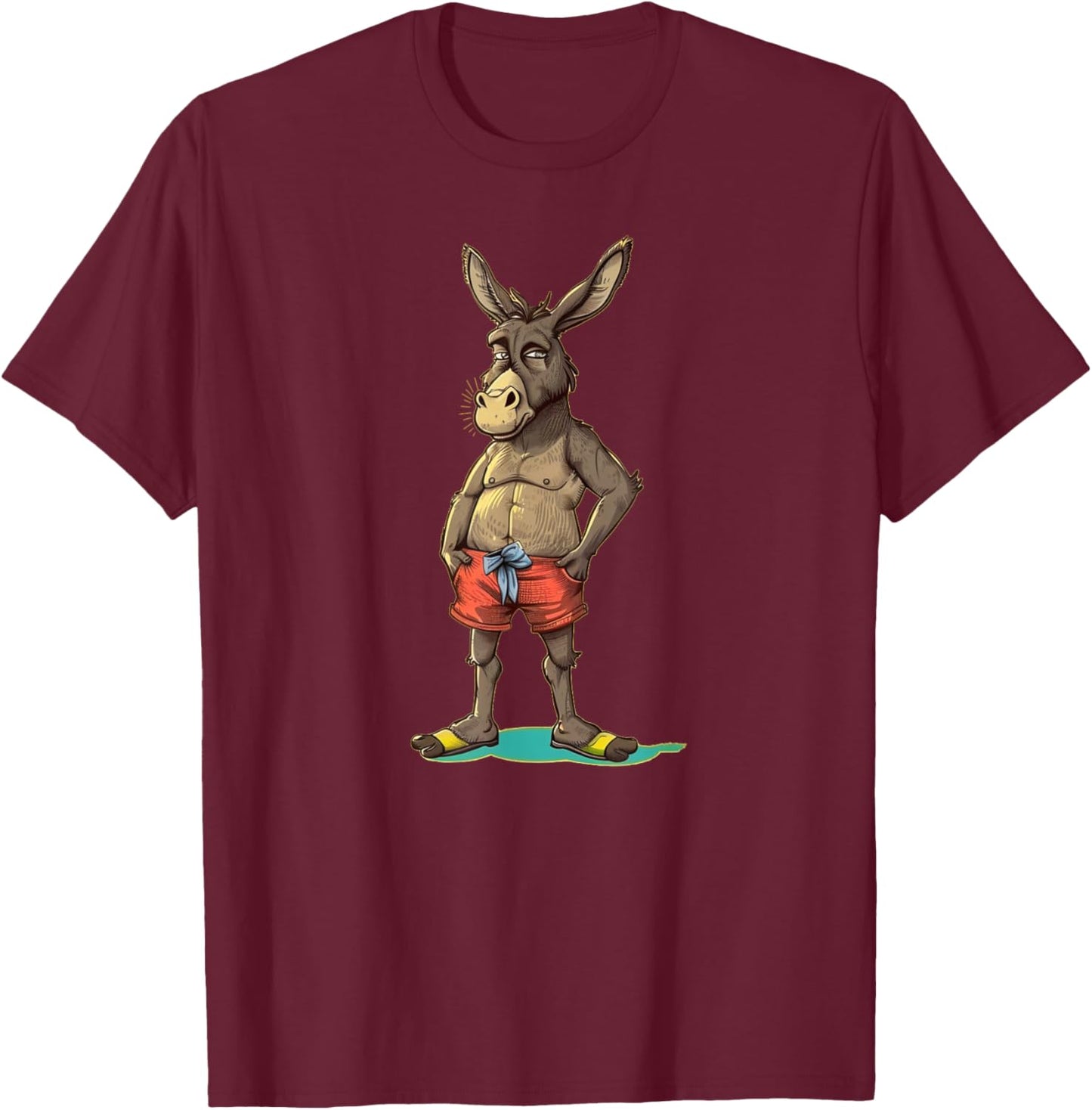 Summer Donkey loves Shorts and swim Trunks Costume Women Kids T-Shirt - T-Shirt | Maroon