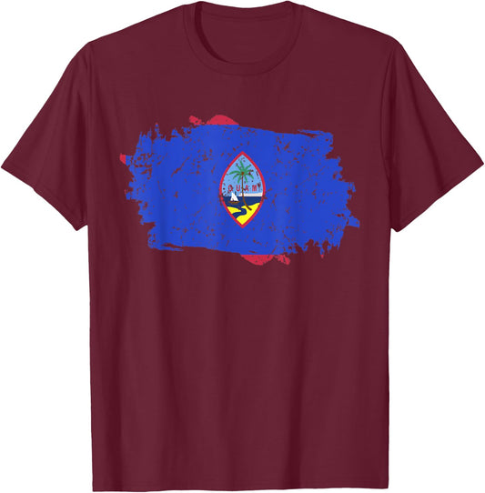 Guam Flag Design Grunge Country Flag Guam T-Shirt - T-Shirt | Maroon