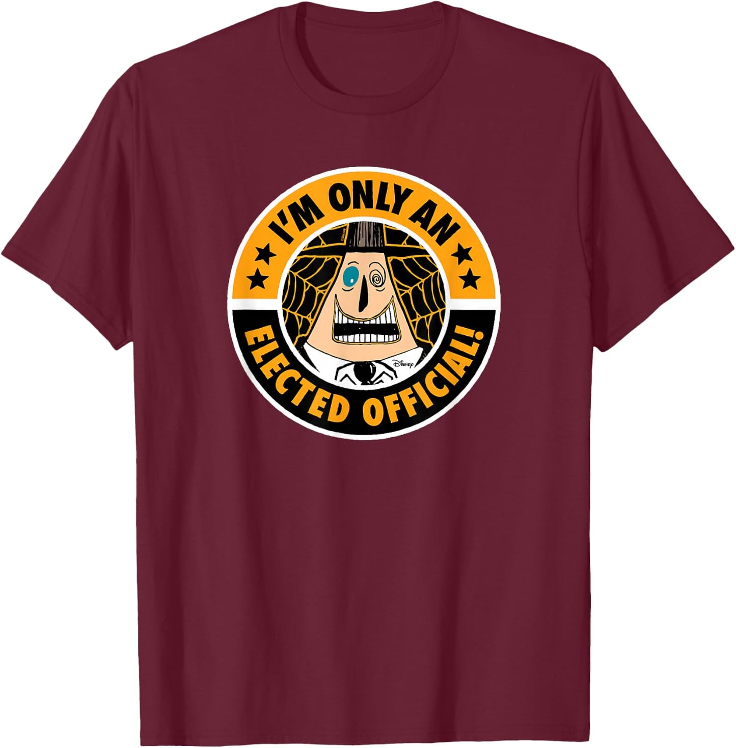 The Nightmare Before Christmas - Mayor Elected Official T-Shirt - T-Shirt | Maroon