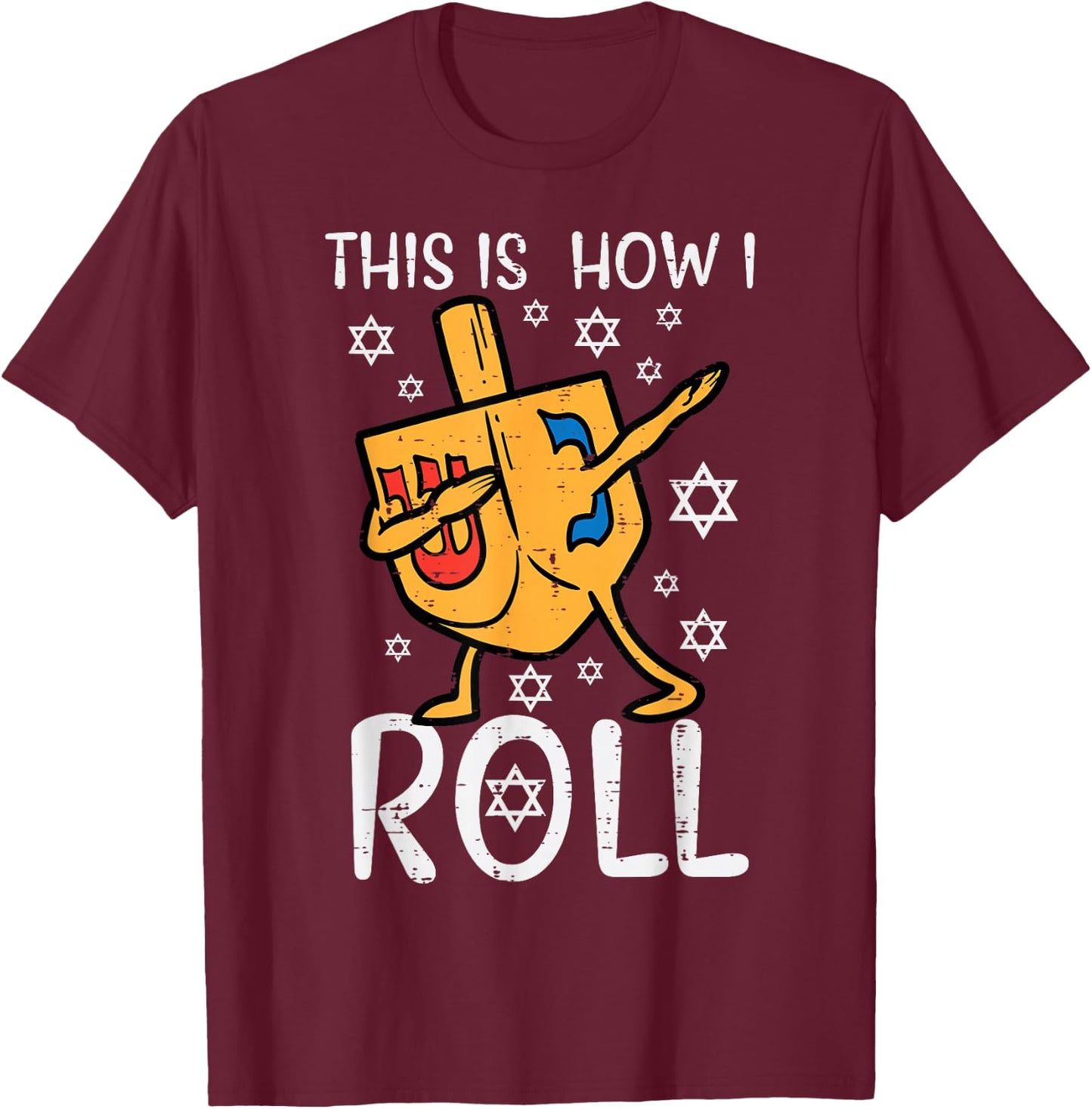 Dabbing Dreidel Ugly Hanukkah Funny Chanukah Men Women Kids T-Shirt - T-Shirt | Maroon