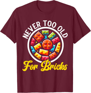 Master Builder Brick Block Building Play Toys T-Shirt - T-Shirt | Maroon