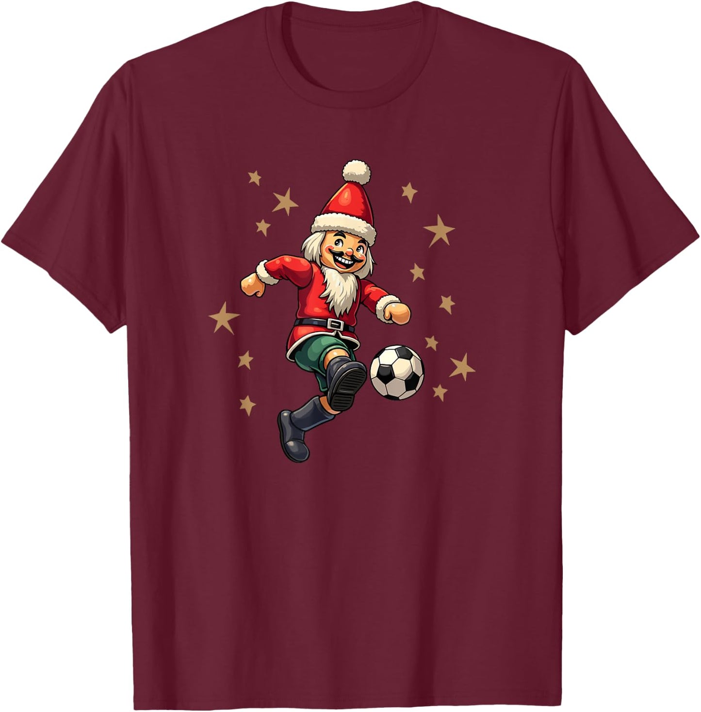 Nutcracker Playing Soccer Christmas Xmas Kids T-Shirt - T-Shirt | Maroon