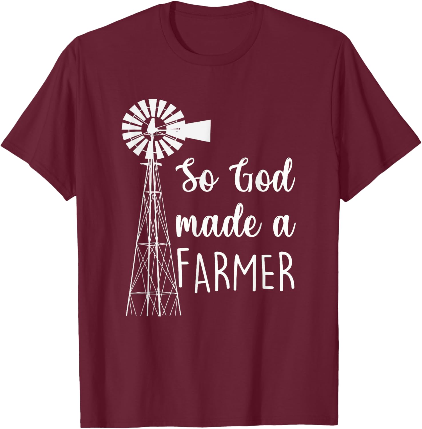 So God Made A Farmer Farmlife Country Proud Farmer Gift T-Shirt - T-Shirt | Maroon