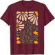 Vintage Matisse Style Wild Flowers T-Shirt - T-Shirt | Maroon