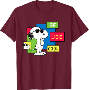 Peanuts Be Joe Cool Snoopy T-Shirt - T-Shirt | Maroon
