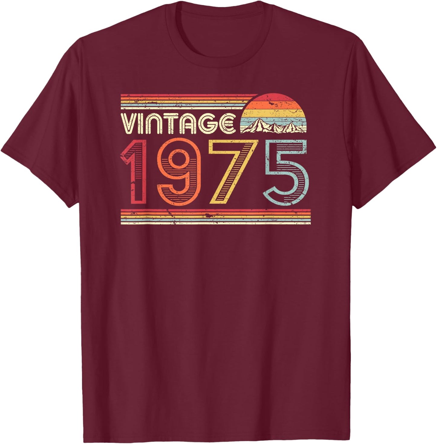 1975 Vintage Shirt, Birthday Gift . Retro Style T-Shirt - T-Shirt | Maroon