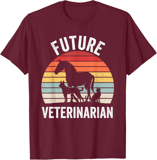 Future Veterinarian Boy Girl Veterinary Vet Costume T-Shirt - T-Shirt | Maroon