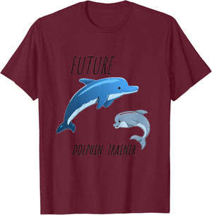 Kids Future Dolphin Trainer Kid, Funny Kid, Cute Dolphin Children T-Shirt - T-Shirt | Maroon