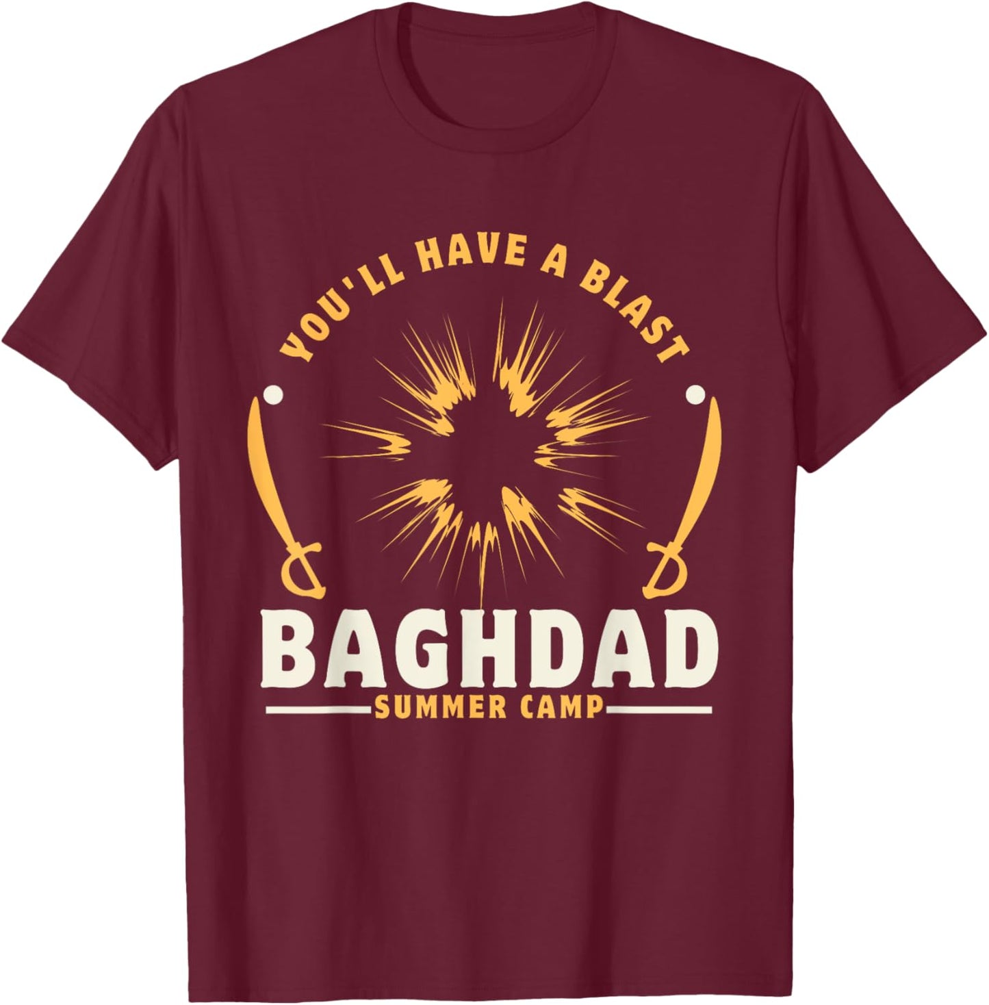 Baghdad Summer Camp USA Veterans Iraq War Military T-Shirt - T-Shirt | Maroon