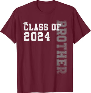 Brother Senior 24 Proud Brother Of A Class Of 2024 Graduate T-Shirt - T-Shirt | Maroon