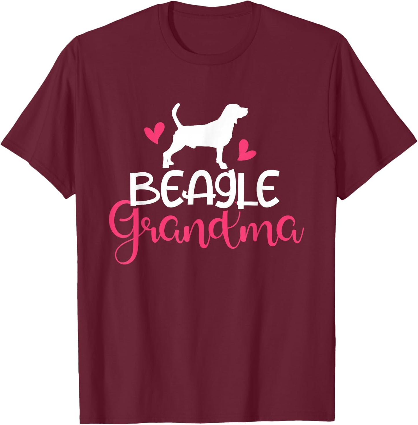 Beagle Grandma Funny Beagle Lover Gift Outfit T-Shirt - T-Shirt | Maroon