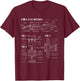 World War 2 American Aircraft B-25 Mitchell Bomber blueprint T-Shirt - T-Shirt | Maroon