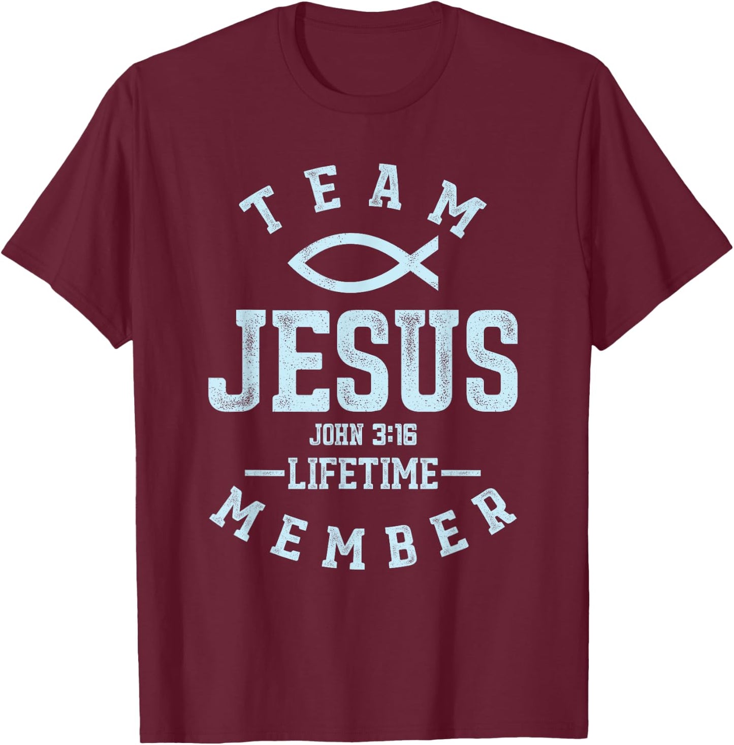 Christian Gift Shirt Team Jesus Religious God T-Shirt - T-Shirt | Maroon